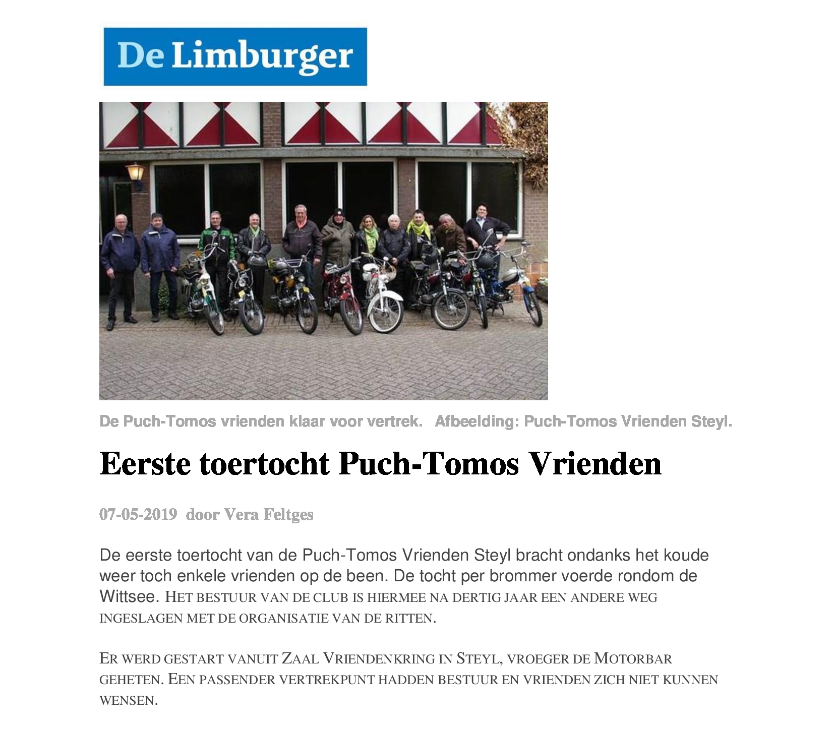 De Limburger 2020 artikeltje