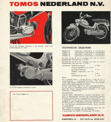 Tomos 2E/2L/3E/3L 1967 Folder blad 4